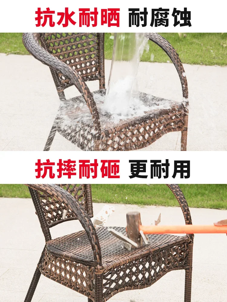 Outdoor tables and chairs rattan chairs three-piece set courtyard rattan balcony small tables and chairs leisure