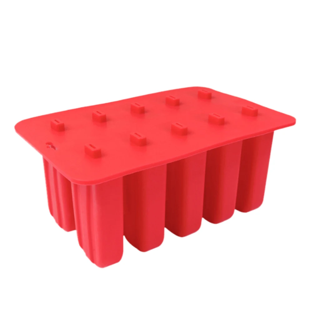 

Silicone Popsicle Molds Maker Kitchen Ice Tray 10 Grids Easy Clean Reusable Home DIY Dessert Tool Fun