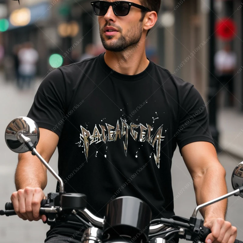 

2025 Graphic Printed T-shirt Men's and Women's Casual Short-sleeved Round Neck Cotton T-shirt High-end Unisexes Fashion Top