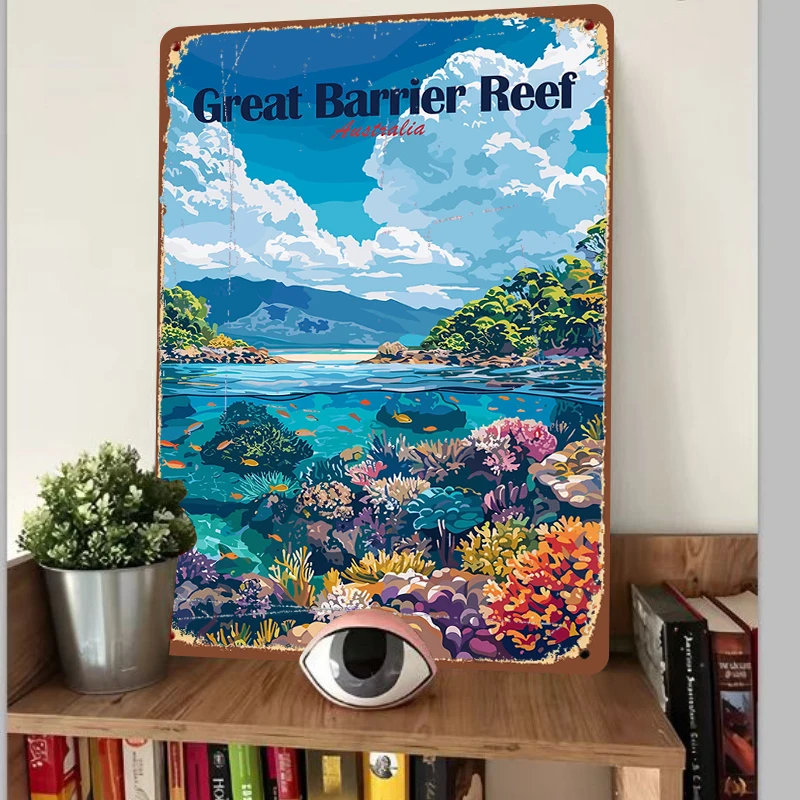 Great Barrier Reef Underwater World Metal Wall Art Australia Landscape Home Decor Painting