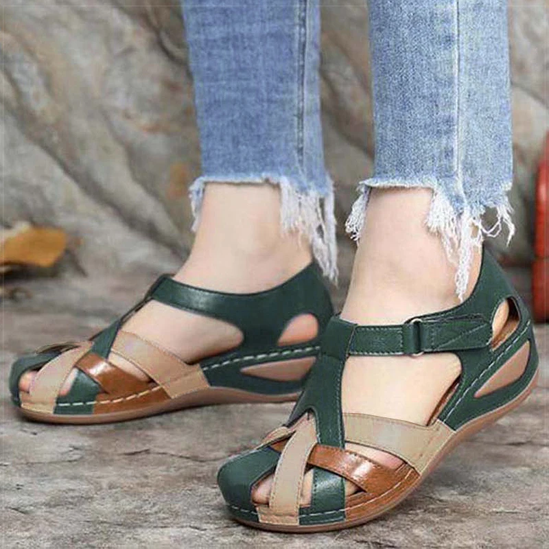 Women's Sandals Soft Wedge Heels Sandals 2025 Summer Shoes Woman Low Platform Sandalias De Mujer Mix Color Summer Sandals Female image 2