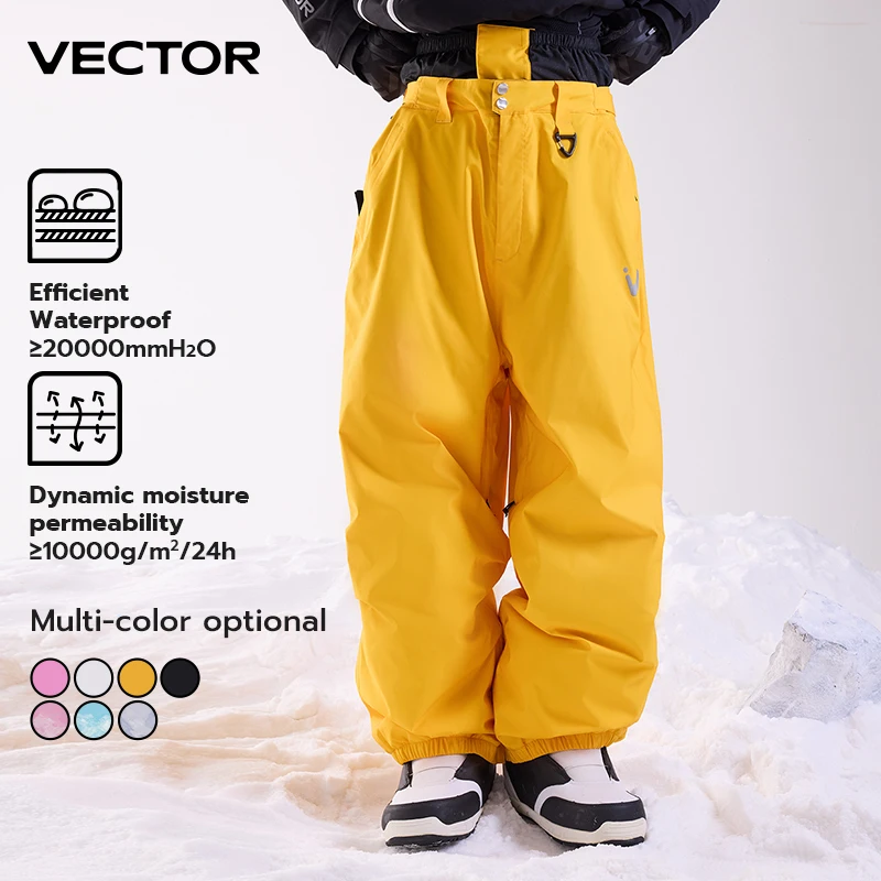 VECTOR Men Women 3L Cotton Ski Pants Winter Warm Windproof Waterproof Outdoor Sports Snowboard Ski Trousers  Snow Pants