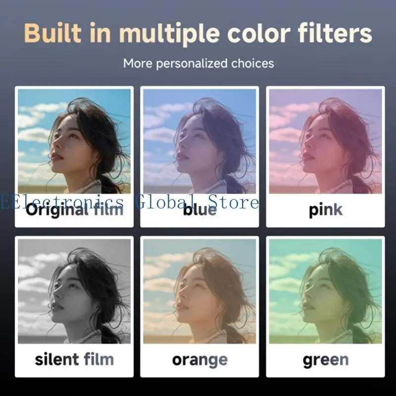 

Винтажная цифровая камера 462B с цветным экраном 0,96 дюйма, разрешением 1080P, сенсором 12 МП, легкими встроенными фильтрами