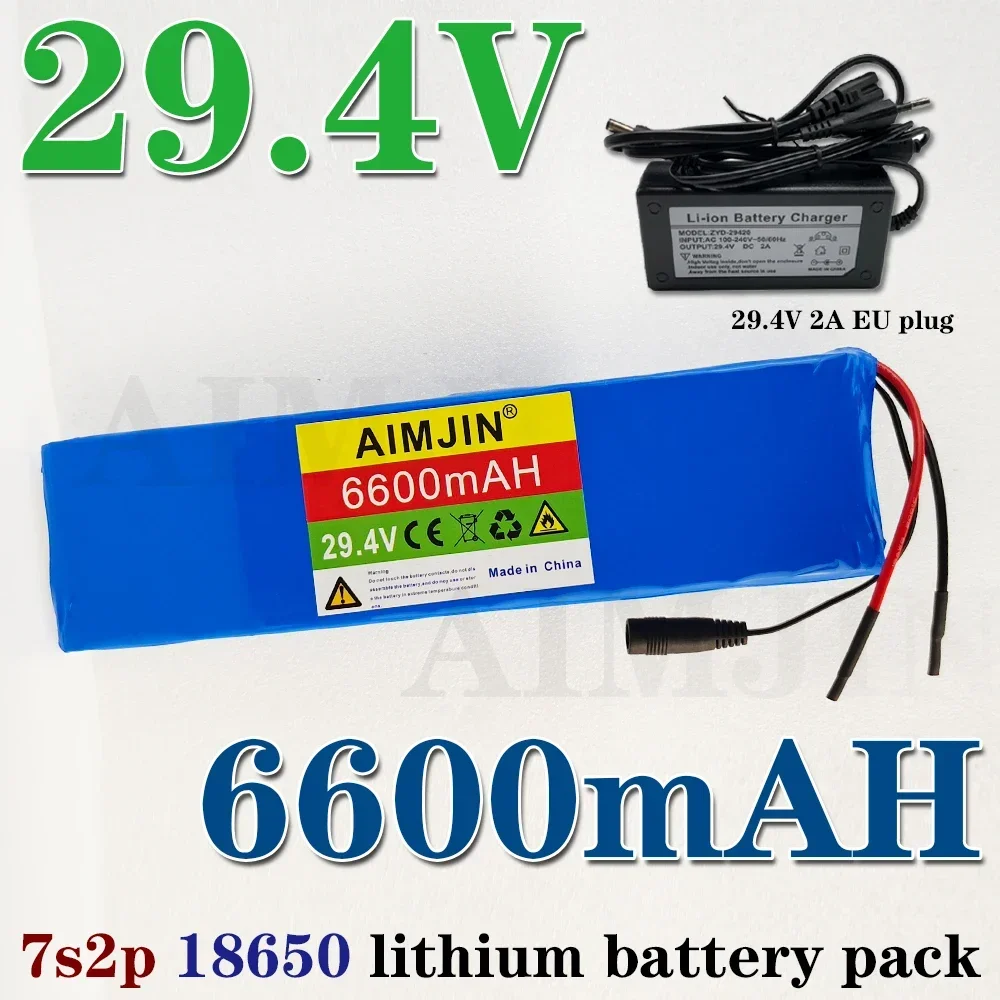 

6600mAh 18650 7S2P Li-ion Rechargeable Battery Pack 25.2V Suitable for Battery Replacement of 29.4V Electric Scooters