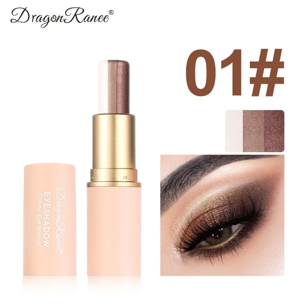 3-color Eye Shadow Stick Gradient Pearlescent Shimmer Eyeshadow Pen Waterproof Long Lasting Eyeshadow Pencil Stick Eyes Makeup