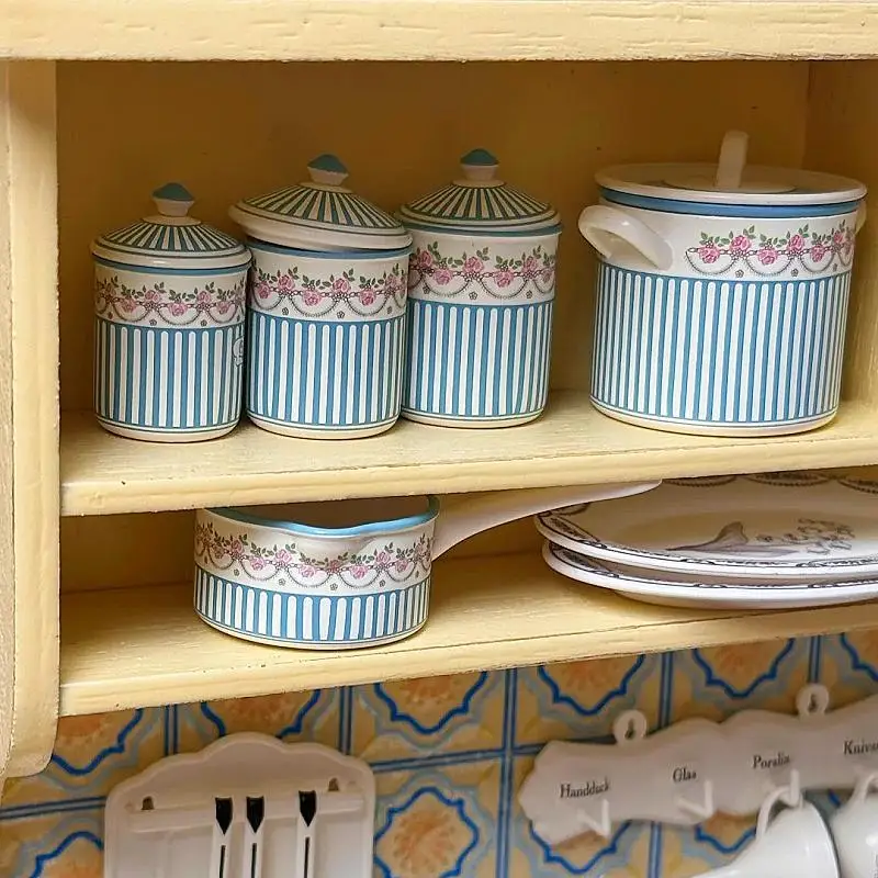 

Interesting Western Grocery Rose Pattern Miniature Kitchen Props Set For Blythe Ob11 1/6 BJD Dolls Dollhouse Kitchen Accessories