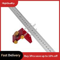 Steel Ruler Scribing Positioning Block,Aluminum Angle Scriber Line Marking Gauge,DIY Carpentry Scriber Measuring Locator-A57M