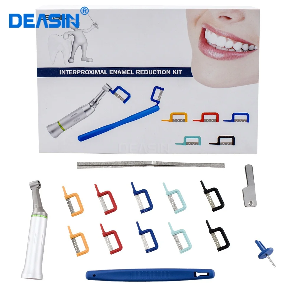 Dental Interproximal Enamel Reduction Kit Reciprocating IPR System Electric Contra Angle With 10 PCS Automatic Strips For Orthod