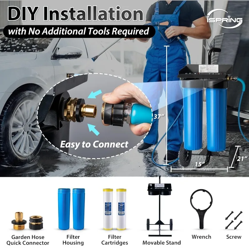 Spotless Car Wash System, Deionized Water System for Car Wash, RVs, Boats, Motorcycles, and Windows