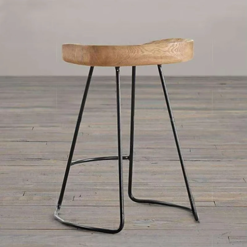 

Iron Bar Stool Foot Practical Bar Stool Solid Wood Surface House Creative High Chair Industrial Style Cadeira Bar Furniture