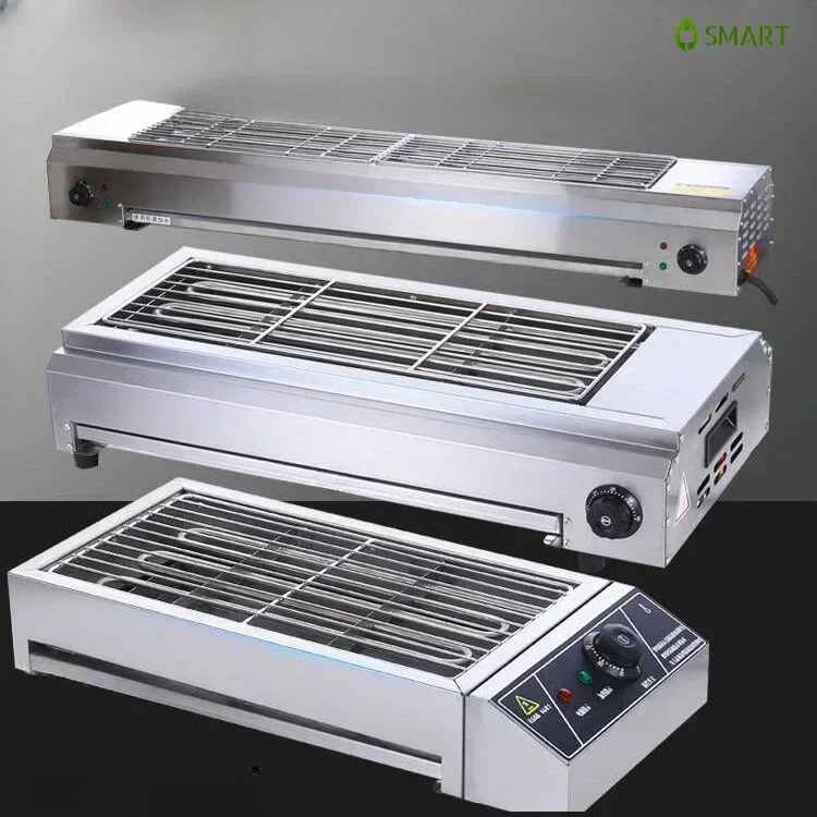 New Stainless - steel Electric Grill, Smokeless for Indoor Use, Ideal for Grilling Mutton Shashlik, Oysters and Gluten.