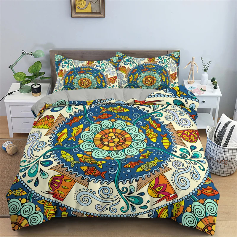 

Exotic Sea Turtle Duvet Cover Microfiber Marine Life Geometric Comforter Cover 3D Ocean Theme Bedding Set Double Twin King Size