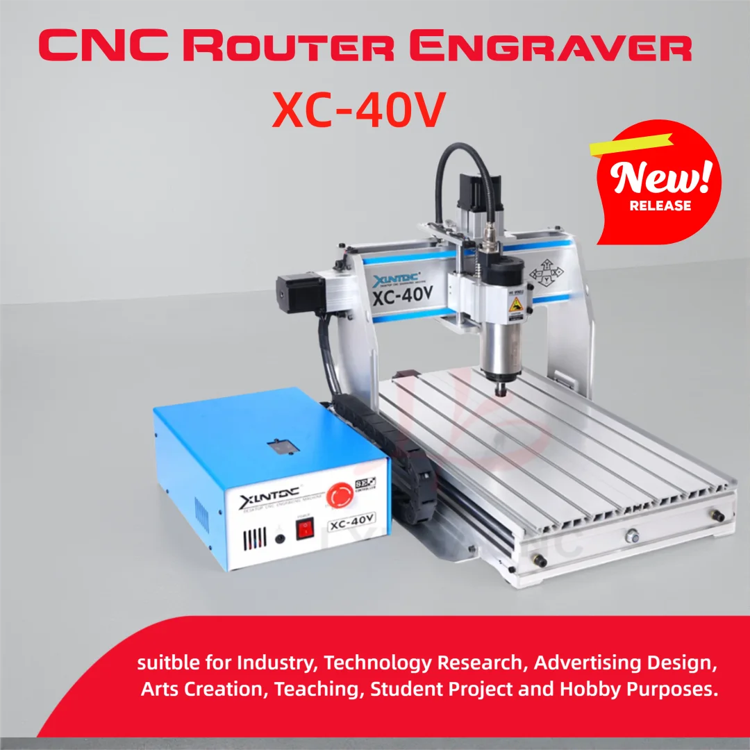 YOOCNC XC-40V CNC Engraving Machine 3 Axis for Metal Woodworking PCB Milling Drilling 800W Spindle USB Port  220V
