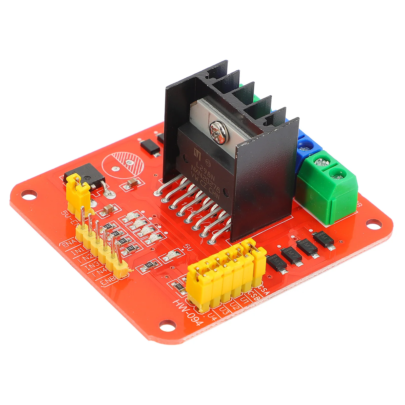 L298n Dual H Bridge Stepper Motor Driver Controller Board Module 55x60x30mm 5V-35V Dc Motor Control 2a Peak Current 20W Output