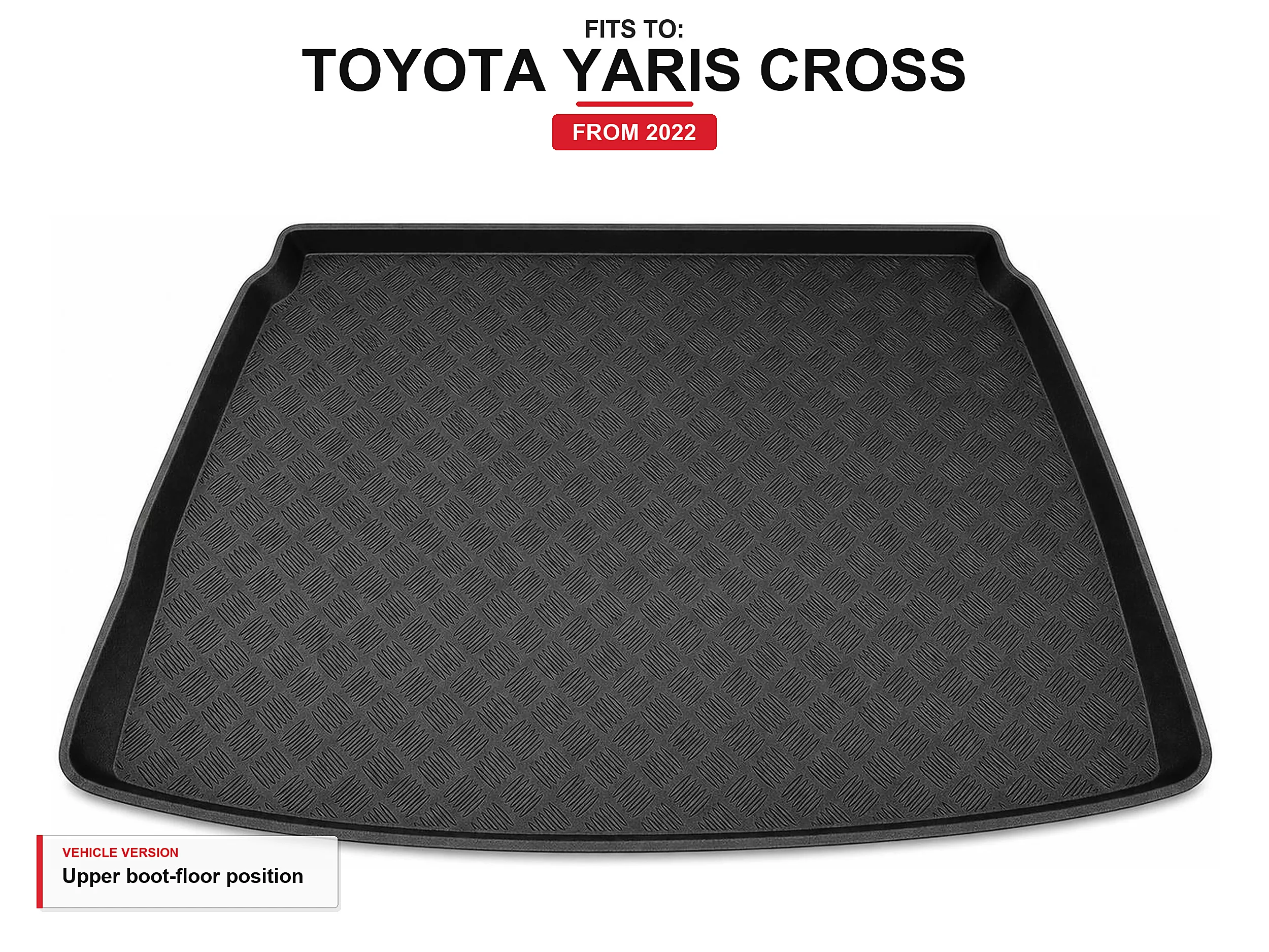 Kofferbakmat met rand voor: Toyota Yaris Cross 2022-