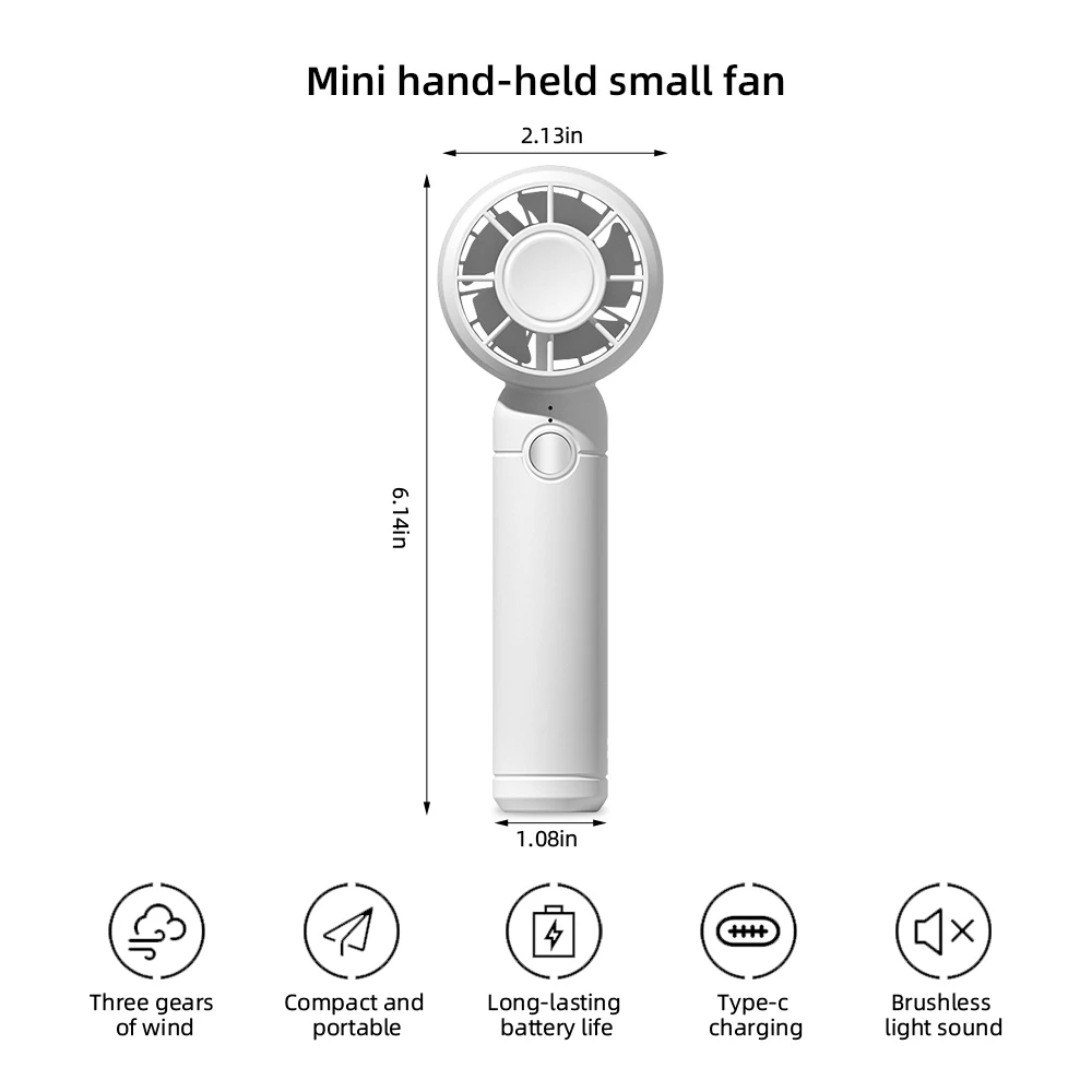 Neuer wiederaufladbarer USB-Mini-Ventilator mit Kühlfunktion – tragbarer Handventilator für Zuhause, Büro, Reisen