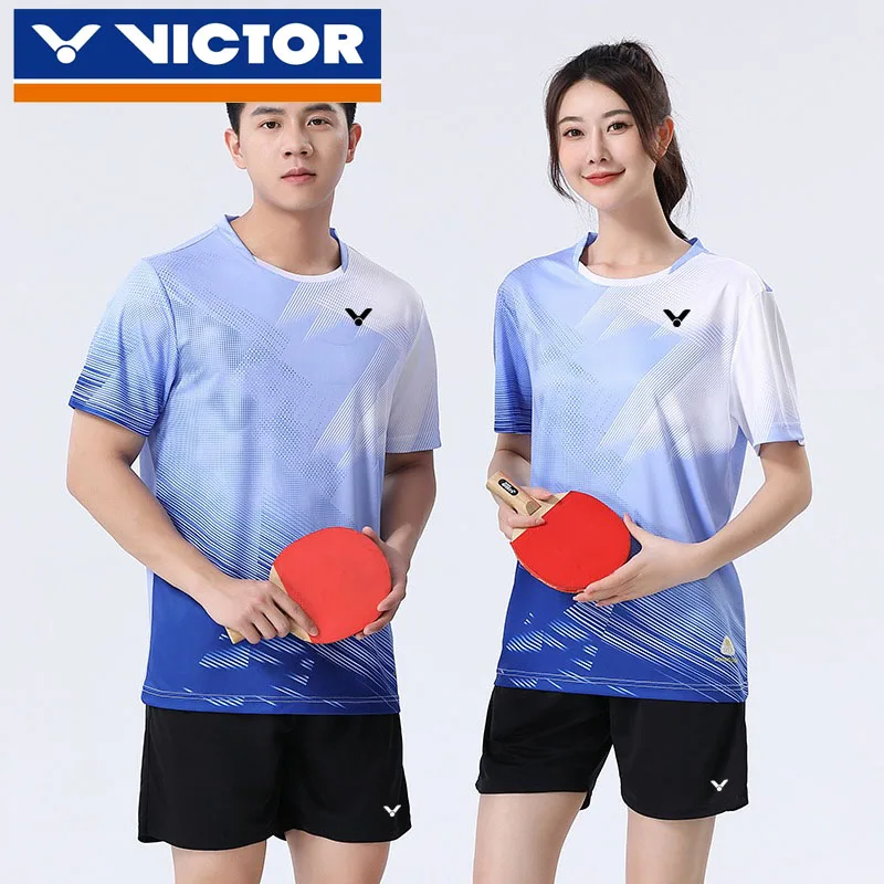 

VICTOR Victory Badminton Shirt For Men And Women Ice Silk Quick-drying Suit Tennis And Table Tennis Sports Clothes Team Uniforms