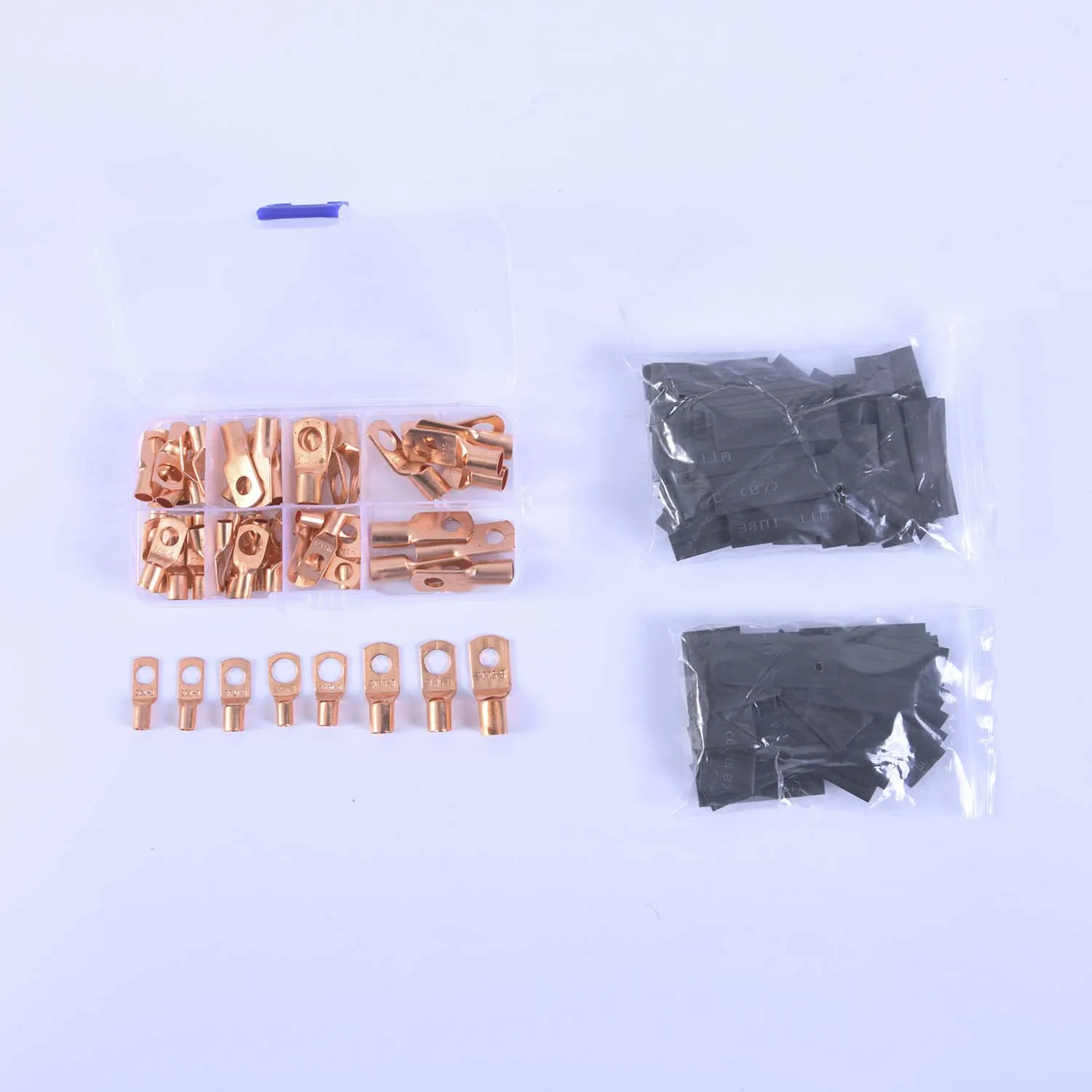 DPGKITS 140PCS Car Copper Ring Lug Terminals Heat Shrink Tubing Battery Wire Connectors Car Accessories Dropshipping Wholesale