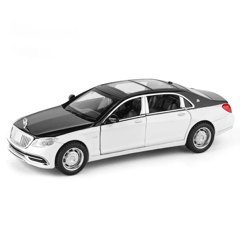 BENS Maybach S650 Car Alloy Model, 1:32, Luxo, Die Cast, Som e Luz, Brinquedo Infantil, Colecionáveis, Presente de Aniversário