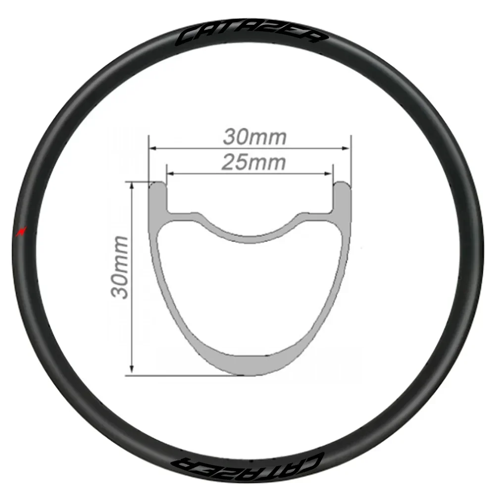 

CATAZER 27.5er 29er MTB XC Carbon Rim 30X30mm Hookless Symmetry Asymmetry MTB Rim Bicycle Tubeless Carbon Rim