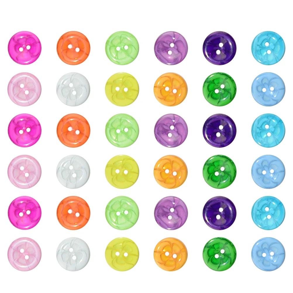 

300Pcs Transparent Resin Butterfly Flower Buttons Two Holes DIY Sewing Clothes Shoes Hats Knitting Scrapbook Craft Accessories