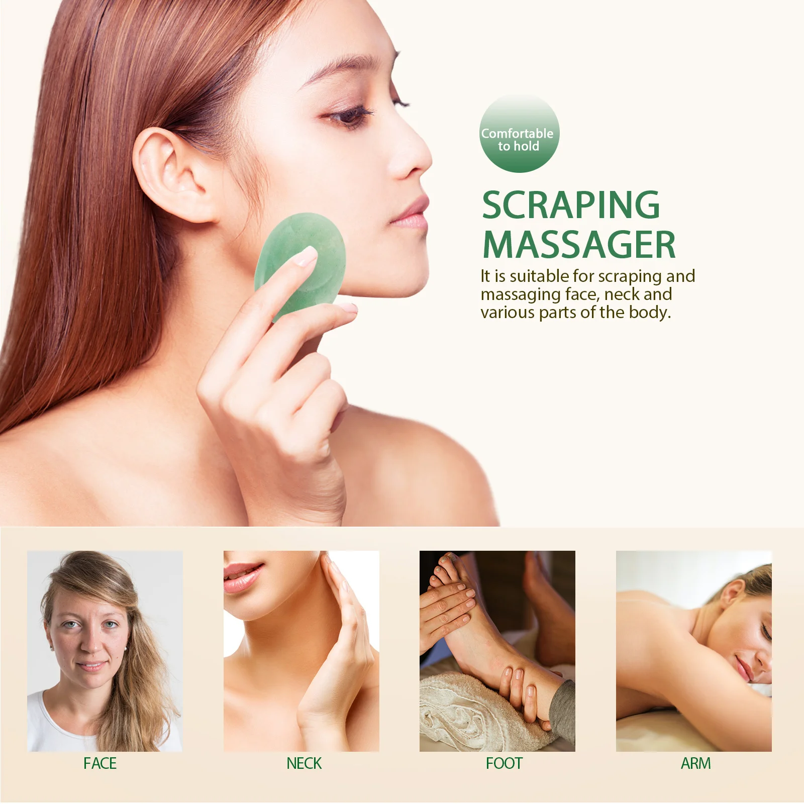 

2 шт., натуральный камень для большого пальца, мини-массажный камень, портативная скребковая пластина для кровообращения, омоложения, мини-скребковая пластина