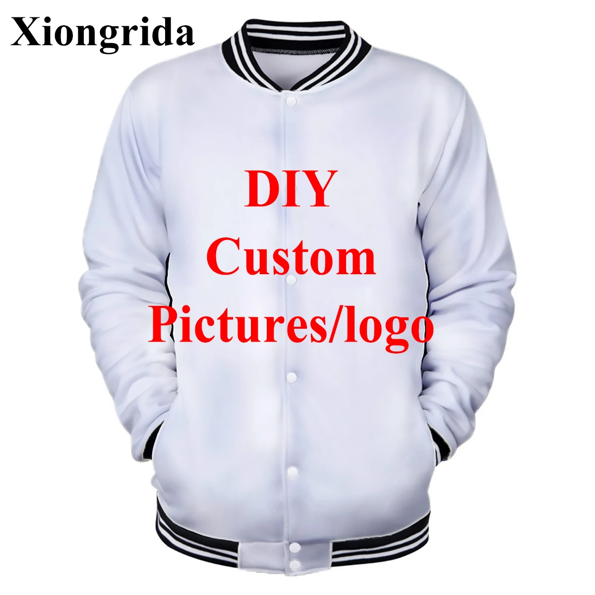 

Custom Logo Print Baseball Uniform Men Novelty 3D Print Jacket Loose Casual Male Coat Sports Hip Hop Tops Streetwear