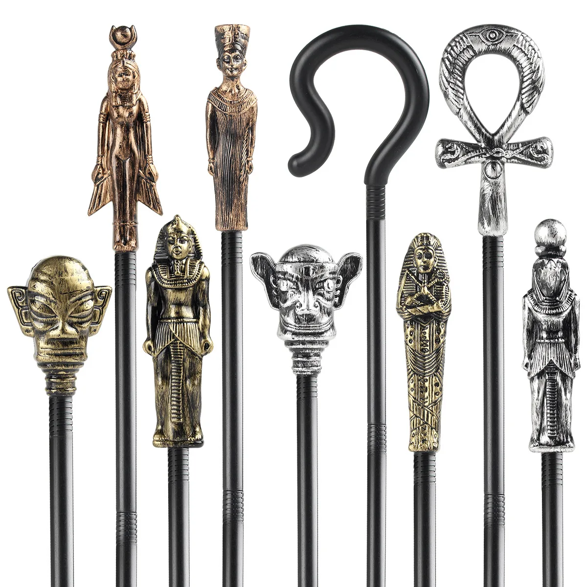 Funny Egyptian Pharaoh Plastic Scepter Props Cosplay Sphinx Dress Up Egyptian Goddess Scepter Props L115cm
