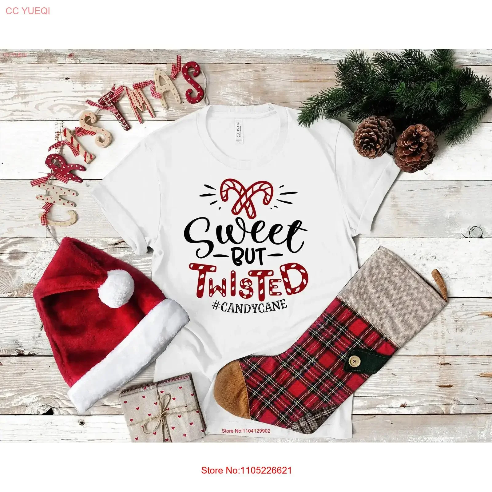 Sweet but twisted Funny Christmas T Shirt xmas ladies men's unisex candycane candy cane tee winter snow Celebrate New Year
