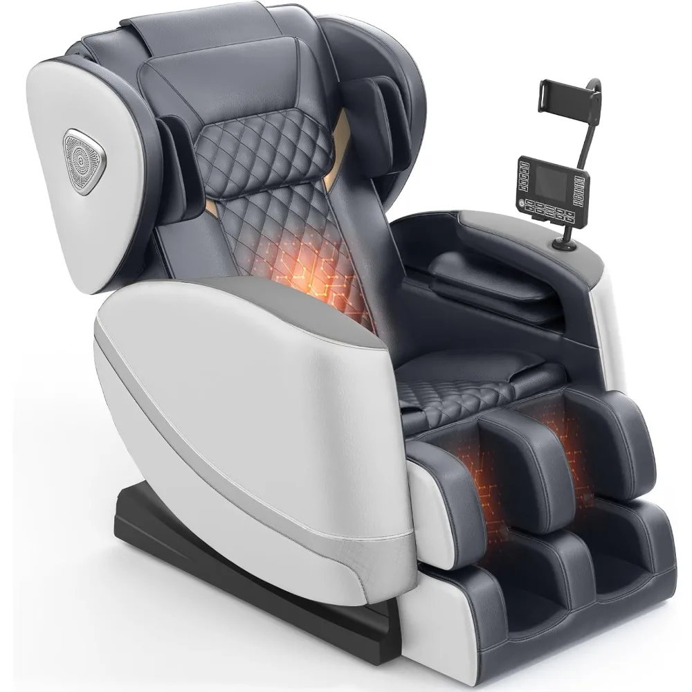 2025 Massage Chair Full Body, Zero Gravity Massage Chair with 10 Fix Rollers, Heating, Foot Massage, 3D L-Track System & Body Sc