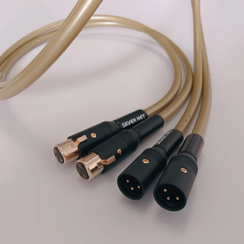 Belanda Van Den Hul perak disepuh 102MK garis sinyal garis sinyal HiFi 3 Pin XLR pria & perempuan kabel Audio garis keseimbangan