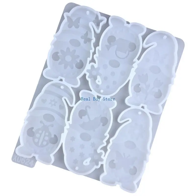 

U13d 6 Cavity Resin Lools формы гнома в форме подвесной формы украшения изготовления силиконовых форм идеально подходят для