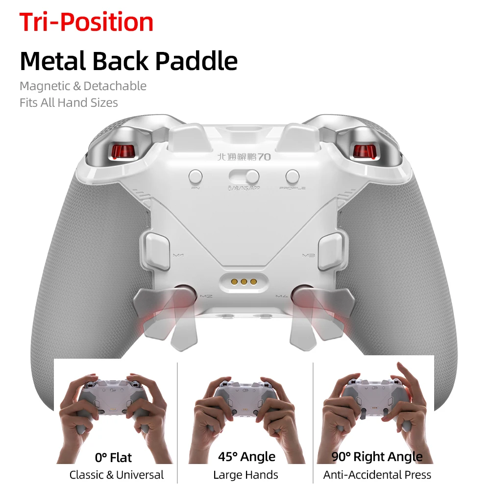 BEITONG KP70 Gamepad Haptic Feedback Elite Dual Auto-Sense Trigger Wireless Game Controller für PC/Switch/Android/iOS/Steam