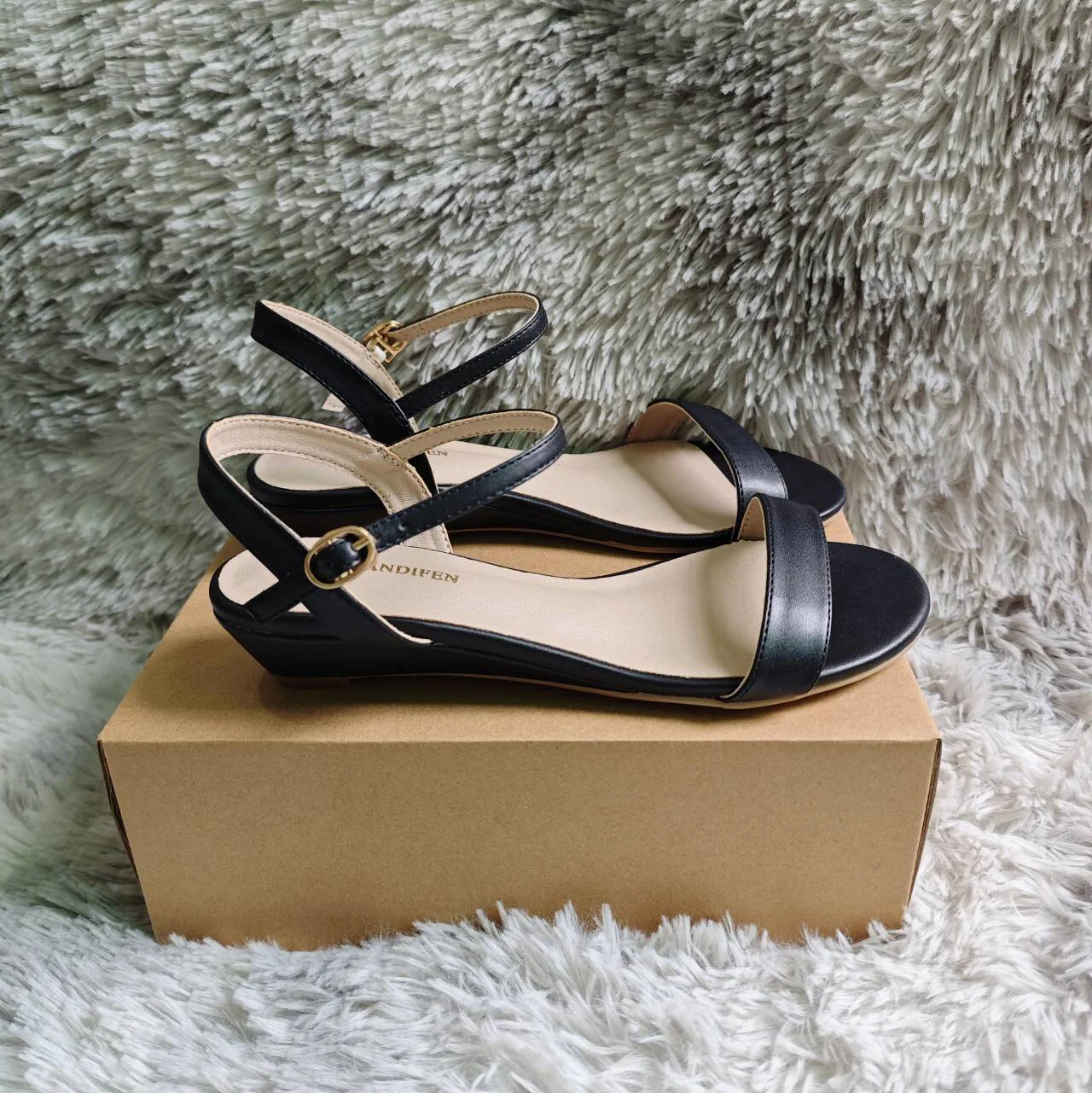 Women's Wedge Sandals Low Heels Open Toe Comfort Strappy Dress Ankle Strap High Heeled Casual Walking Summer Party Wedding Shoes view 6