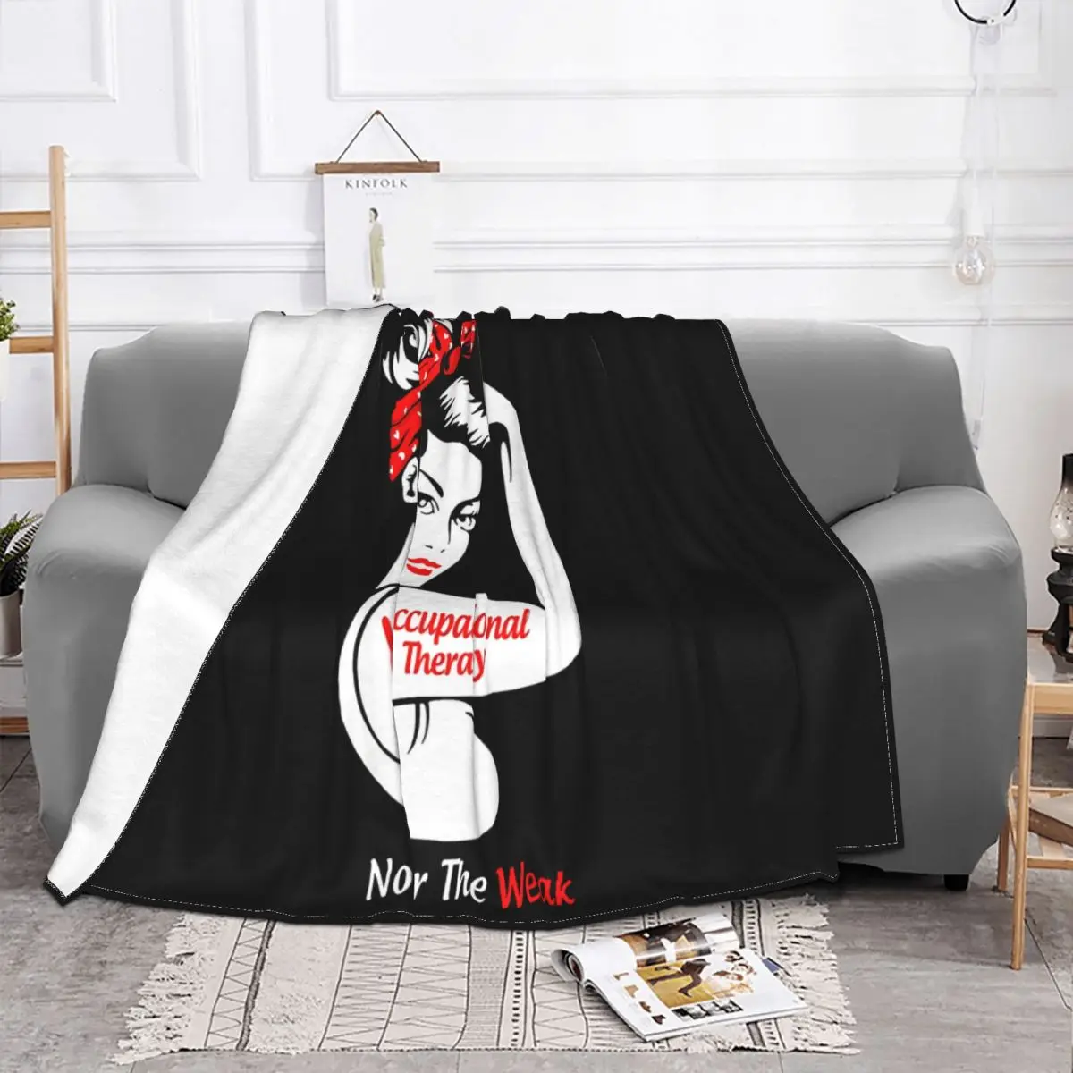 Occupational Therapy Not For The Weak Funny Black Vintage Gift Men Women 2021 Retro Man Child Adults Throw Blanket