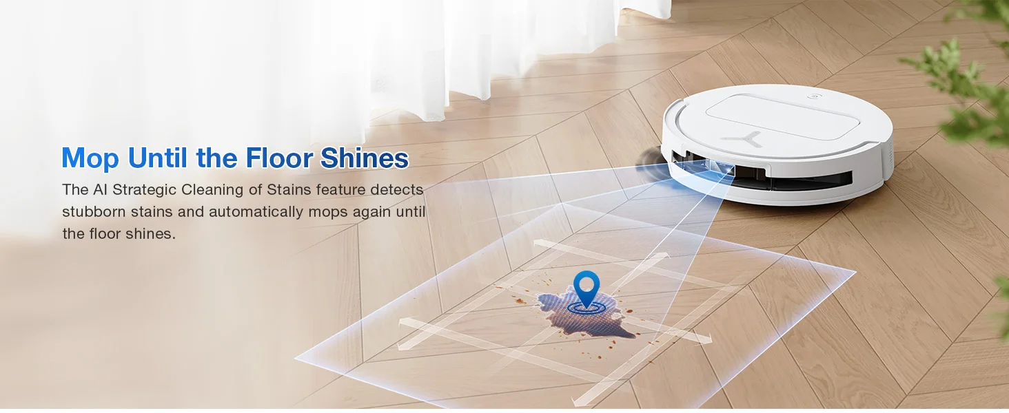 ECOVACS DEEBOT T50 PRO OMNI Robot Vacuum Cleaner Extend Side Brush and Mop 15,000Pa 75℃ Hot Water Mop Washing AIVI 3D 3.0, White