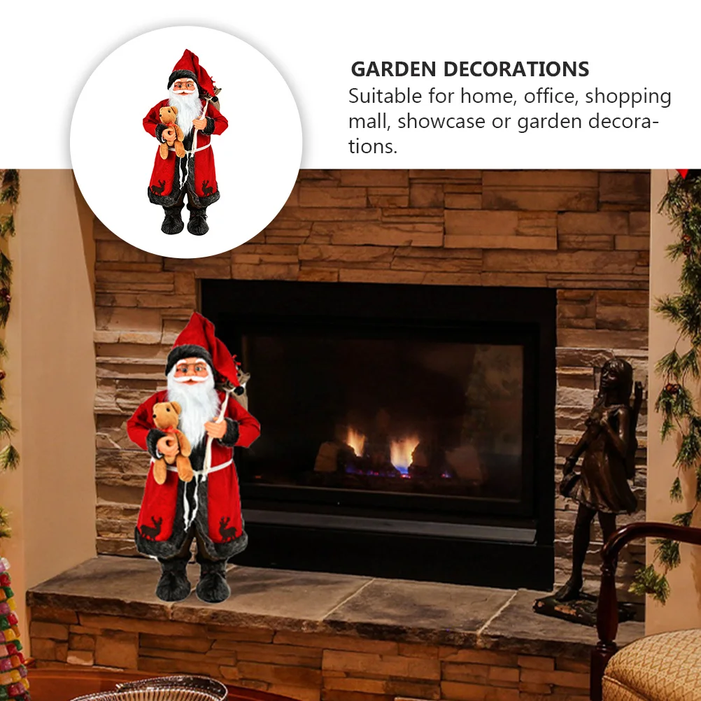

1Pcs Santa Claus Decor Red Plastic Polyester Classic Xmas Party Decoration for Home Garden Office Showcase Christmas Adornment