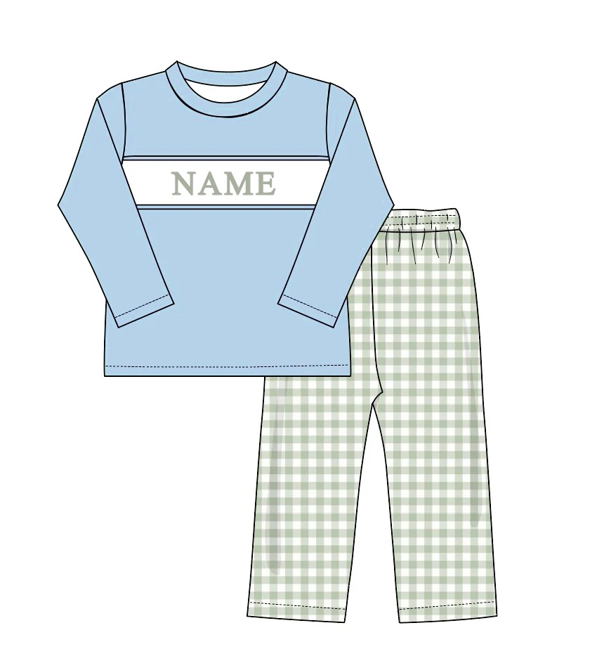 Ropa Girl And Baby Boy New Cotton Customizable Name Styles Presale Models Christmas Green Romper Sets Floral Clothes With Bow