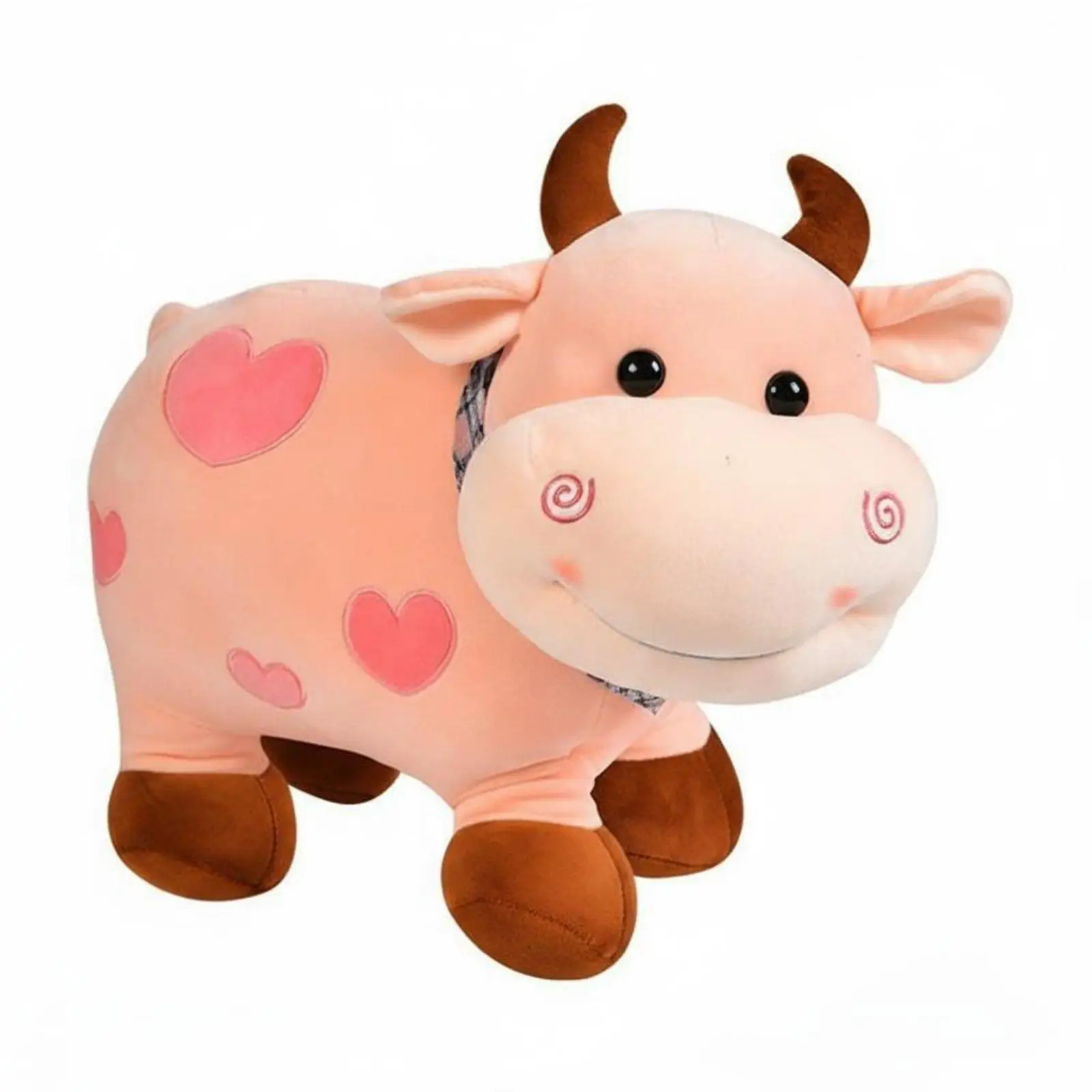Soft Plush Ox Doll Cute Crystal Teddy Stuffed Animal for Kids Birthday Gift Snuggly Cow Toy