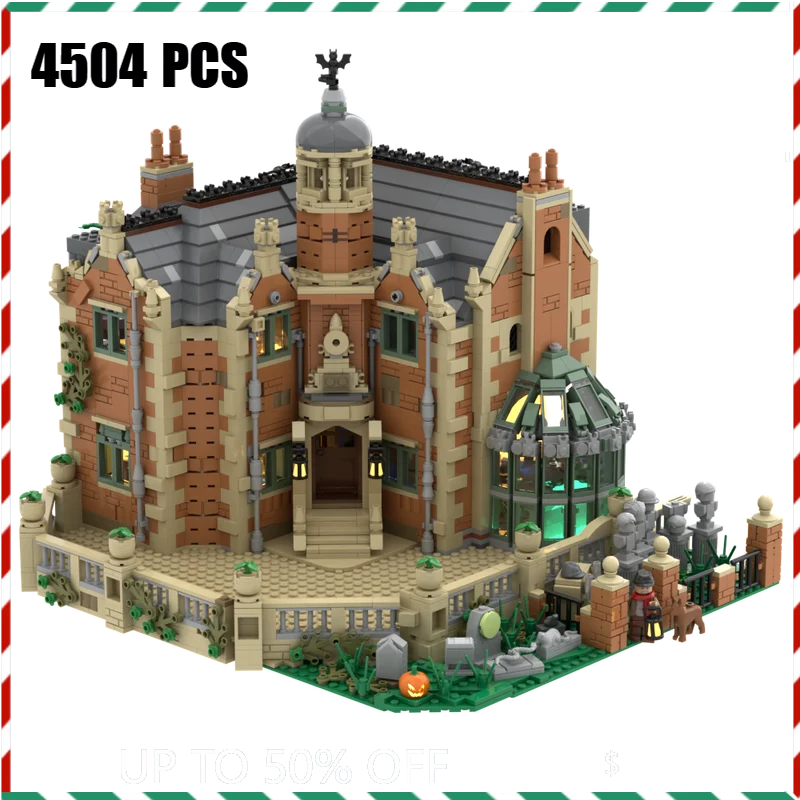 

Комплект строительных блоков Spooky Castle - 4504 шт. готических кирпичей для взрослых, комплект модели «сделай сам» с привидениями, рождественский подарок на Хэллоуин