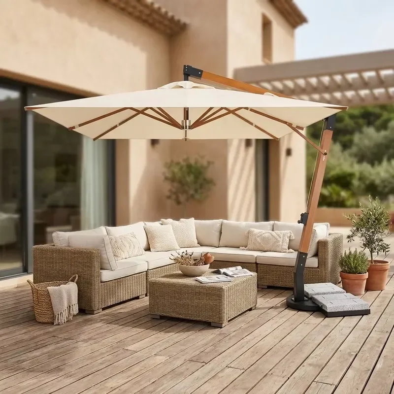 Roman-style Outdoor Patio Umbrella for Garden Caf Outdoor Seating-Large Sun Umbrella Outdoor Furniture
