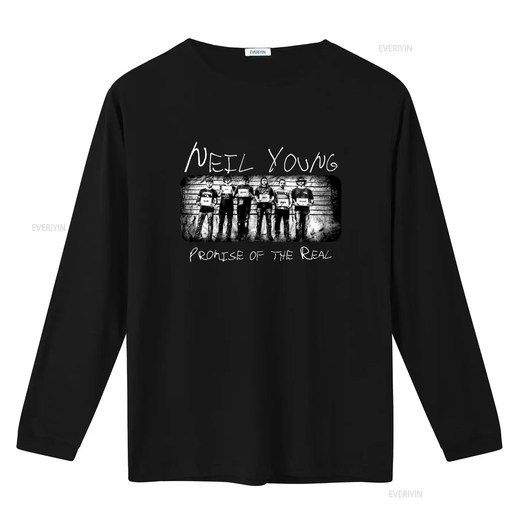 Neil Young Promise of the Real 2018 Concert T shirt for Men Rock Band Fan vintage Washed Breathable Stylish graphic streetwear