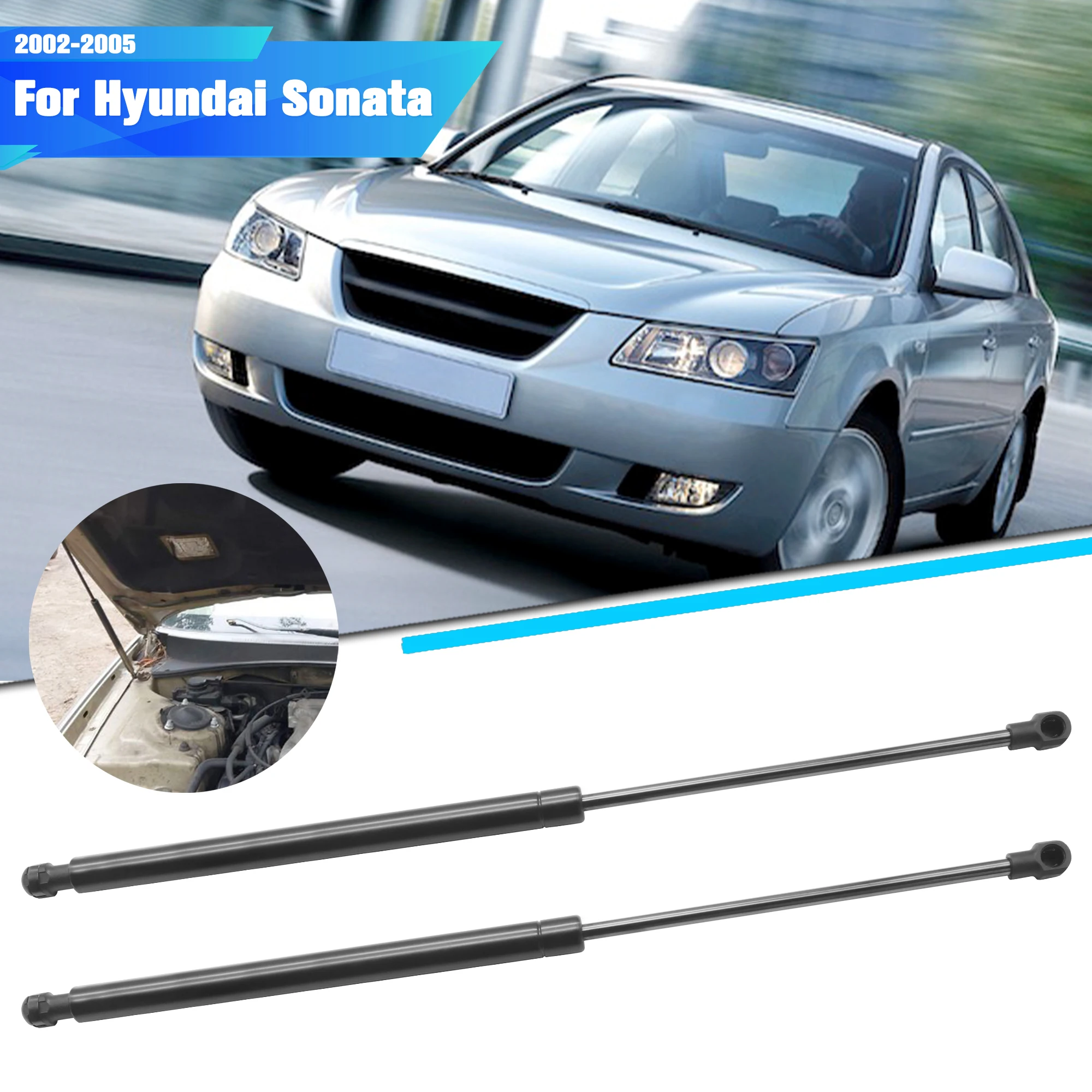 

Для Hyundai Sonata 2002-2005: передние газовые упоры капота 811613D001 81161-3D001 8196131 PM2025 RB8795336 SG367009