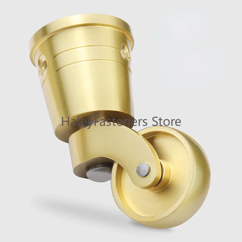 1/4PCS Multi-Size Universal Round Cup Caster Wheels Brass Heavy Duty Furniture Legs Wheels For Sofa Chair Cabinet Piano Table