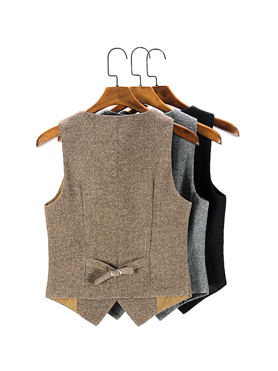 

Vests Waistcoats Thin Womens Vest Strapless Spring Cashmere Pleated Laces Modern Waistcoat Cleanfit Commute Comfortable Outdoors