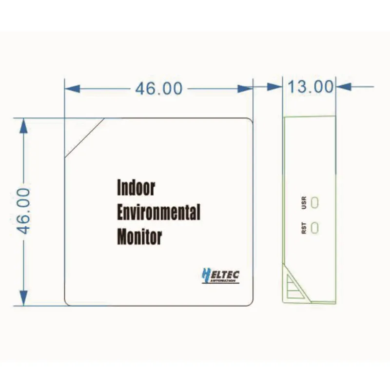 HRU-3601 Monitor ambiental interior Wi-Fi, actualización LoRa/LoRaWAN OTA antena integrada ESP32-C3FN4 + SX1262, TVOC, eCO2