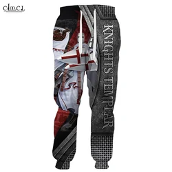 Calça HX-Knights Templar para homens e mulheres, calça Harajuku casual, corrida com todos os jogos, impressão 3D, moda popular