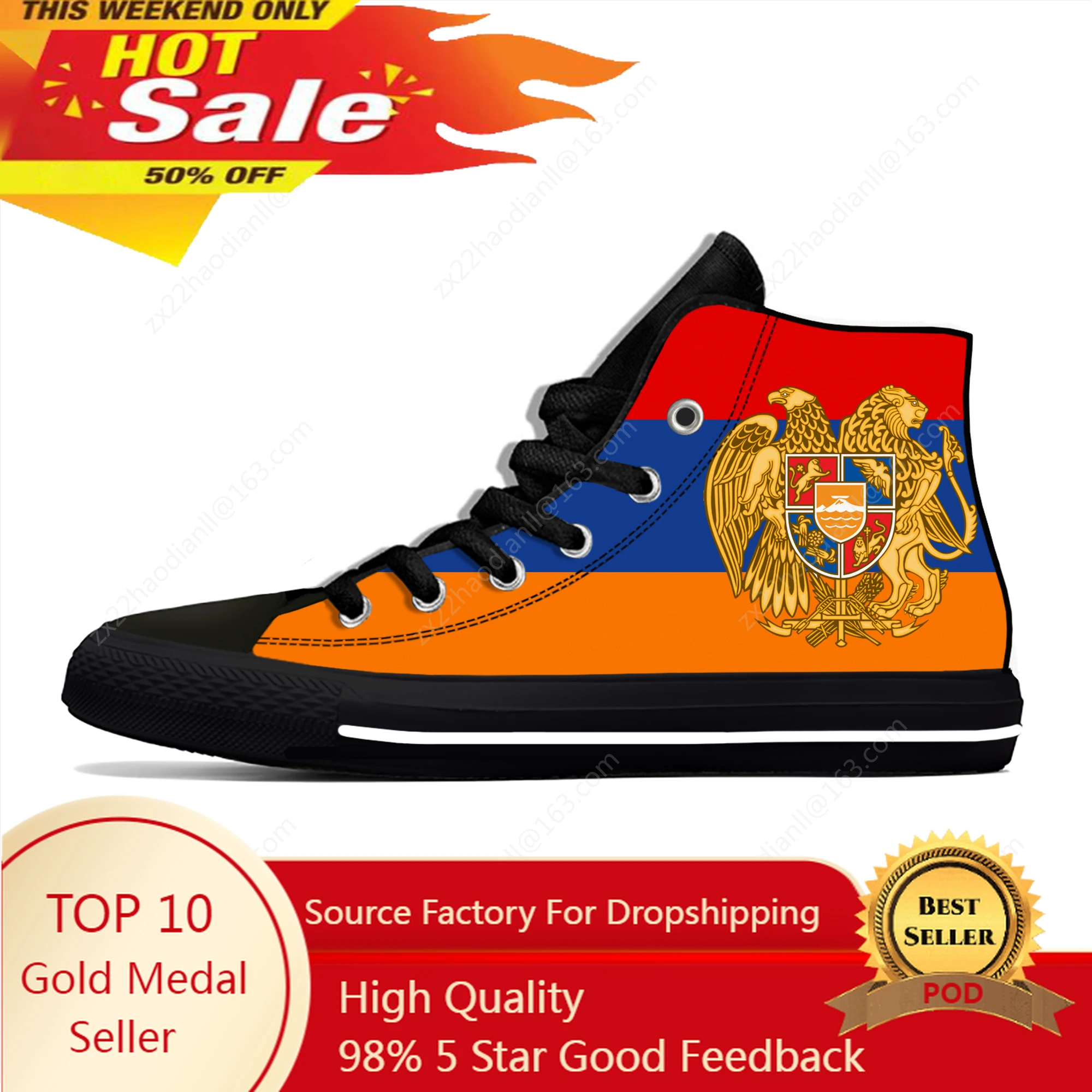 

Armenia Flag High Top Sneakers Mens Womens Teenager Casual Shoes Canvas Running 3D Printed Shoes Breathable Lightweight shoe