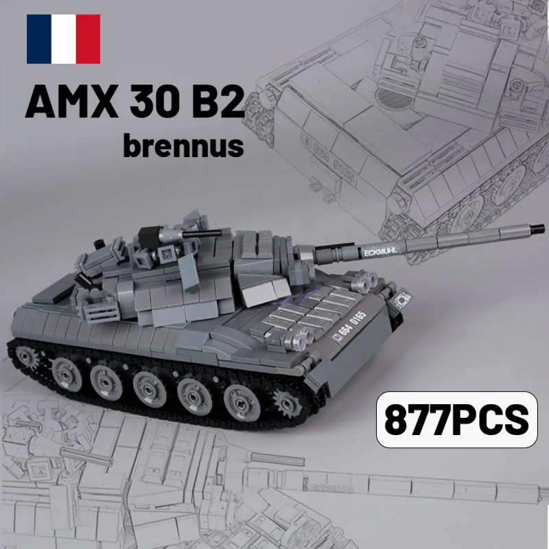 WW1 French Military Light Tank Building Blocks Army Soldier Figures Self-propelled Artillery Model Assemble Bricks Boy Toys Gift