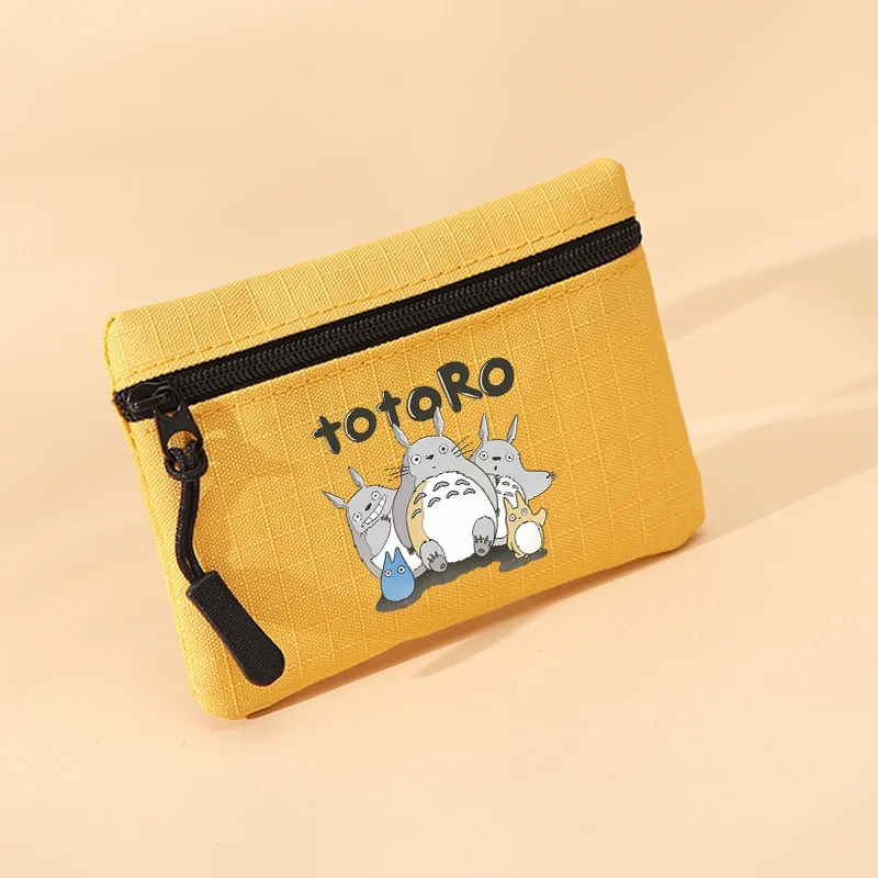 Mini bolso Totoro unisex, cartera portátil con estampado de dibujos animados de Anime, monederos Kawaii para exteriores para hombres y mujeres, regalos para fiestas de cumpleaños, nuevo
